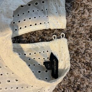 Banana Republic Cream Eyelet Top